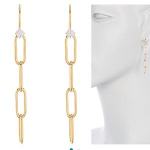 Nadri Lynx CZ Link Linear Earrings